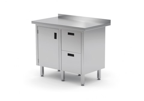 Stół Nierdzewny Gastronomiczny Z Szafką + 2 Szuflady 83x70x85 Polgast 135087 Stół Nierdzewny Gastronomiczny Z Szafką + 2 Szuflady 83x70x85 Polgast 135087