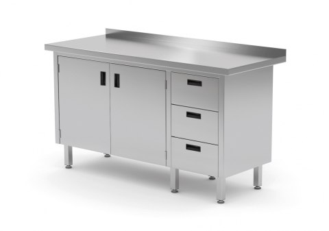 Stół Nierdzewny Gastronomiczny Z Szafką I 3 Szufladami 110x70x85 Polgast 137117 Stół Nierdzewny Gastronomiczny Z Szafką I 3 Szufladami 110x70x85 Polgast 137117