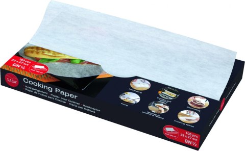 100x Papier Saga Pergaminowy do Gotowania GN 1/2 (330x270 mm) Atest 100x Papier Saga Pergaminowy do Gotowania GN 1/2 (330x270 mm) Atest