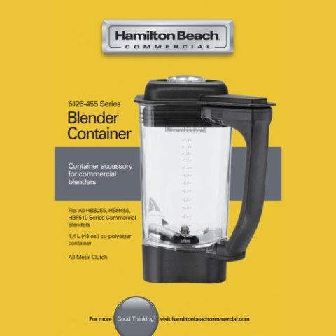 Dzbanek z copoliestru do blendera HBB255 HBH455 HBF510 Hamilton Beach Commercial Dzbanek z copoliestru do blendera HBB255 HBH455 HBF510 Hamilton Beach Commercial