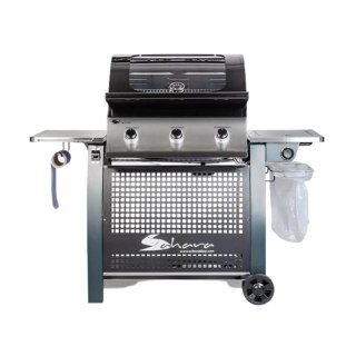 Grill Gazowy 3 Palnikowy Ogrodowy 16kW SAHARA S375 3B BBQ Smokey Teal