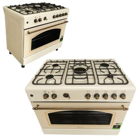 Kuchenka Gazowa RAVANSON KWGE-90RC z Piekarnikiem Elektrycznym Retro Design Kuchenka Gazowa RAVANSON KWGE-90RC z Piekarnikiem Elektrycznym Retro Design