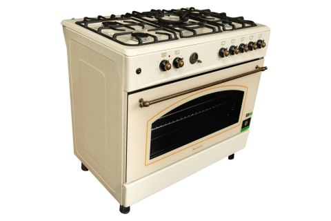 Kuchenka Gazowa RAVANSON KWGE-90RC z Piekarnikiem Elektrycznym Retro Design Kuchenka Gazowa RAVANSON KWGE-90RC z Piekarnikiem Elektrycznym Retro Design