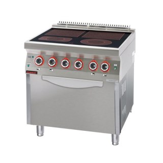 Kuchnia Elektryczna Ceramiczna 2x4kW+1x2,1kW+1x2,0kW+6,5 kW 700.Ke-4c/Pe-2