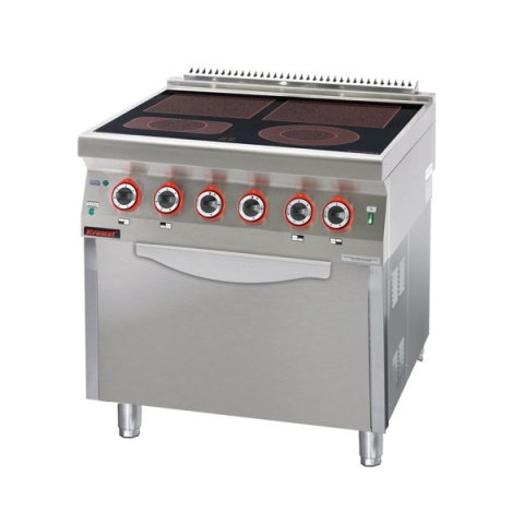 Kuchnia Elektryczna Ceramiczna 2x4kW+1x2,1kW+1x2,0kW+6,5 kW 700.Ke-4c/Pe-2