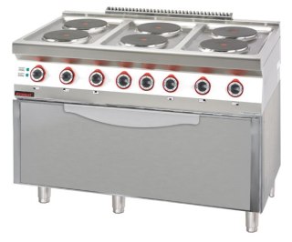 Kuchnia Elektryczna Moduł 3xgn 1/1 6x2,6kW + 8,4 kW Kromet 700.Ke-6/Pe-3