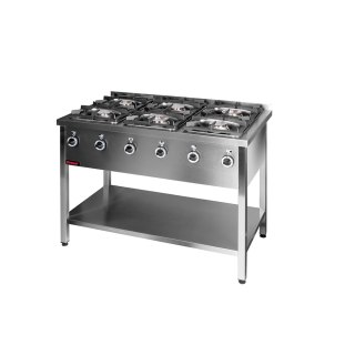 Kuchnia Gazowa Na Podstawie 6-Palnikowa 3x4,5kW + 3x7,5kW Kromet 000.Kg-6m