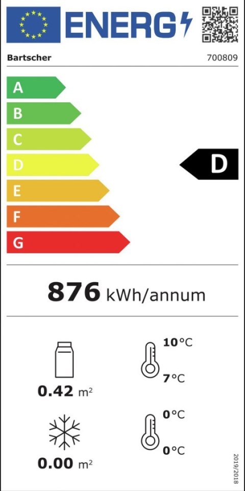 Profesjonalna Chłodziarka Lodówka Impulsowa 110L 2°C do8°C Bartscher 700809
