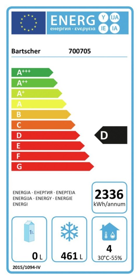 Profesjonalna Zamrażarka Szafa Mroźnicza 655x855x2050 Bartscher 700705 Profesjonalna Zamrażarka Szafa Mroźnicza 655x855x2050 Bartscher 700705