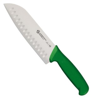 Profesjonalny Nóż Santoku Supra Sanelli Ostrze Ze Żłobieniami Zielony 310mm