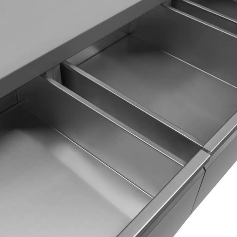 Stół Gastronomiczny Roboczy Z Półką I Szufladami 150x60x85 cm Stal Nierdzewna Stół Gastronomiczny Roboczy Z Półką I Szufladami 150x60x85 cm Stal Nierdzewna