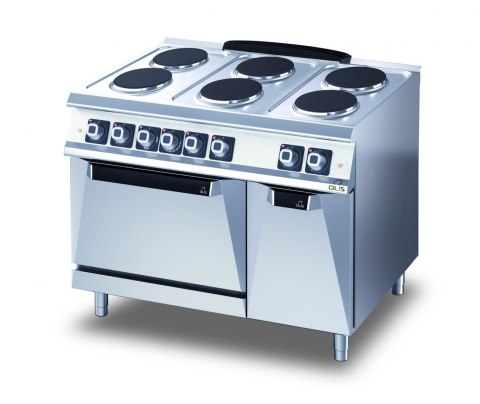 Kuchnia Elektryczna 6-Palnikowa z Piekarnikiem 21,6 kW Olis 16050011 Kuchnia Elektryczna 6-Palnikowa z Piekarnikiem 21,6 kW Olis 16050011