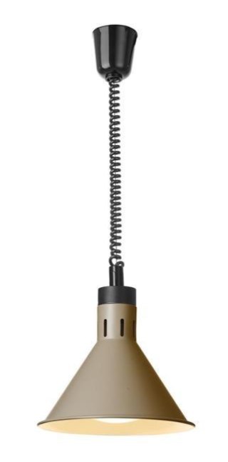 Lampa do Podgrzewania Potraw Wisząca Stożkowa Beż ⌀275x250 Hendi 273777