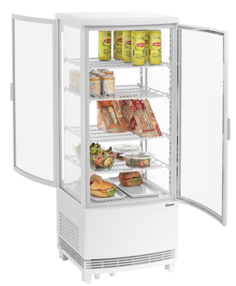 Witryna Chłodnicza Mini 98L Biała 425x425x1090mm Bartscher 700498 Witryna Chłodnicza Mini 98L Biała 425x425x1090mm Bartscher 700498
