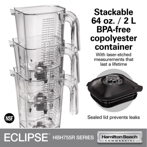 Blender Barmański HBH755R-CE Eclipse 2l 1000W Hamilton Beach Commercial Blender Barmański HBH755R-CE Eclipse 2l 1000W Hamilton Beach Commercial