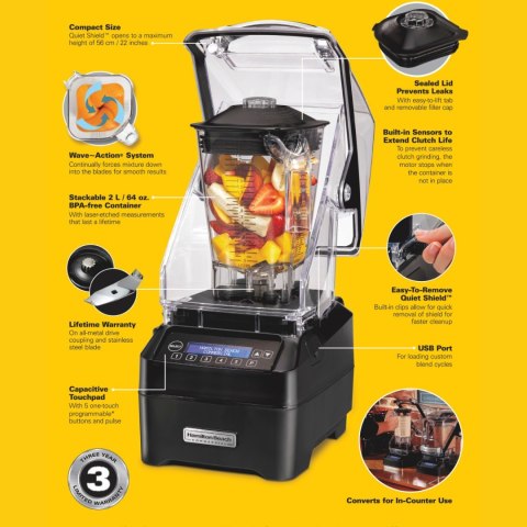 Blender Barmański HBH755R-CE Eclipse 2l 1000W Hamilton Beach Commercial Blender Barmański HBH755R-CE Eclipse 2l 1000W Hamilton Beach Commercial