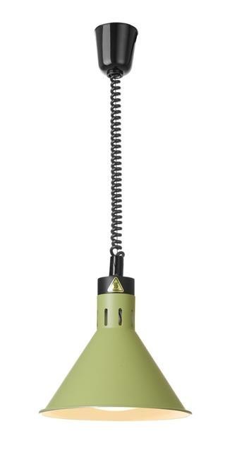 Lampa do Podgrzewania Potraw Wisząca Stożkowa Zielona ⌀275x250 Hendi 273920