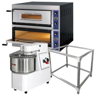 ZESTAW Elektryczny Piec do Pizzy GGF 8x32 z Podstawą + Mieszalnik do Ciasta 22l