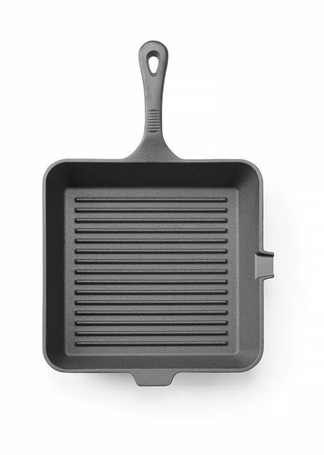 Patelnia Żeliwna Do Grillowania Czarny 250x250x50mm Hendi 629369