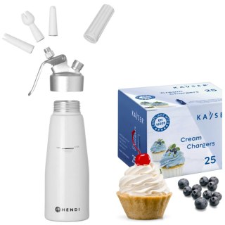 Syfon do Bitej Śmietany Hendi 0,5L + Naboje N2O 25 Sztuk ZESTAW PROMOCYJNY