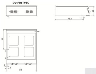 Kuchnia elektryczna ceramiczna, 16 kW, bez pdstawy, Diamante 90, Olis