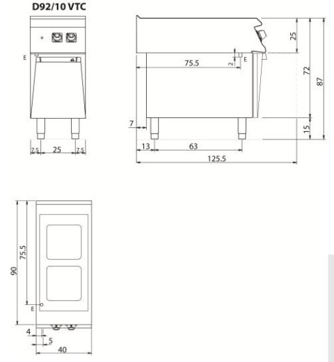 Kuchnia elektryczna ceramiczna, 8 kW, na podstawie, Diamante 90, Olis